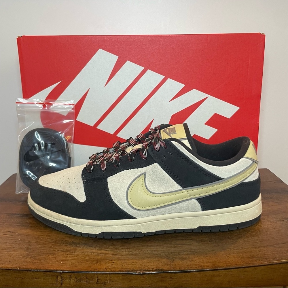 Nike | Dunk Low LX Shoes - Black Suede Team Gold ; Womens 10